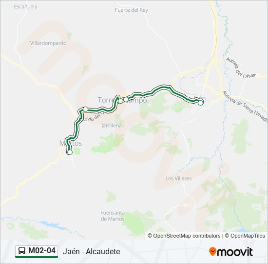 Mapa de M02-04 de autobús