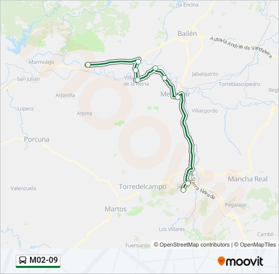 Mapa de M02-09 de autobús