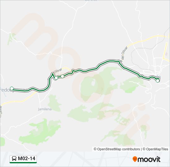 M02-14 bus Mapa de línia