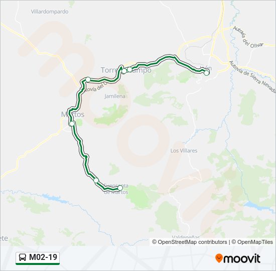 M02-19 bus Mapa de línia