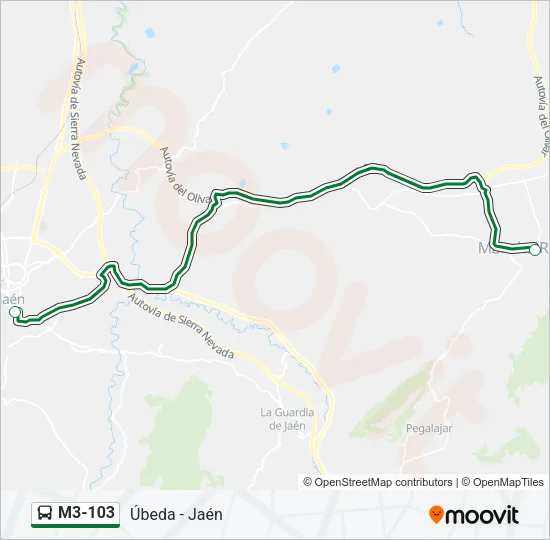 M3-103 Bus Line Map