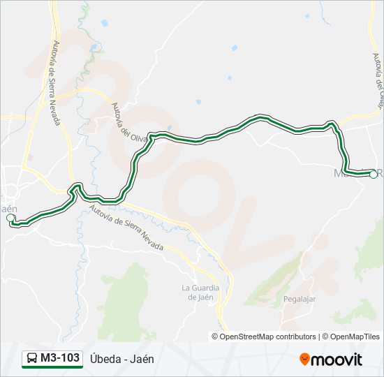 M3-103 bus Line Map