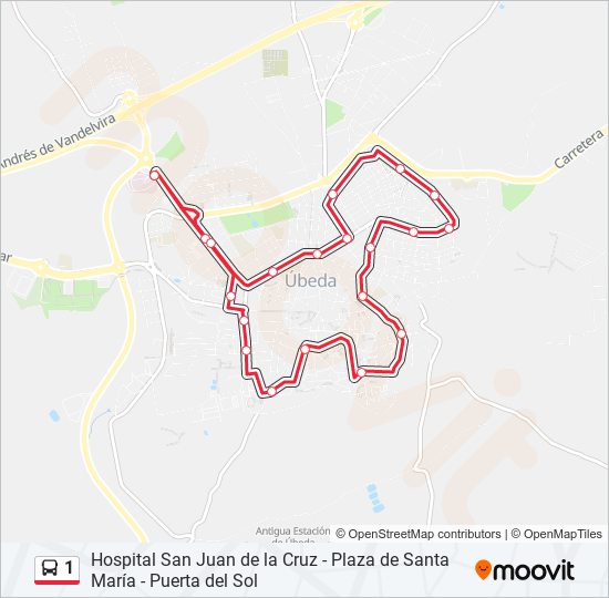 1 bus Line Map