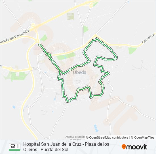 1 bus Line Map