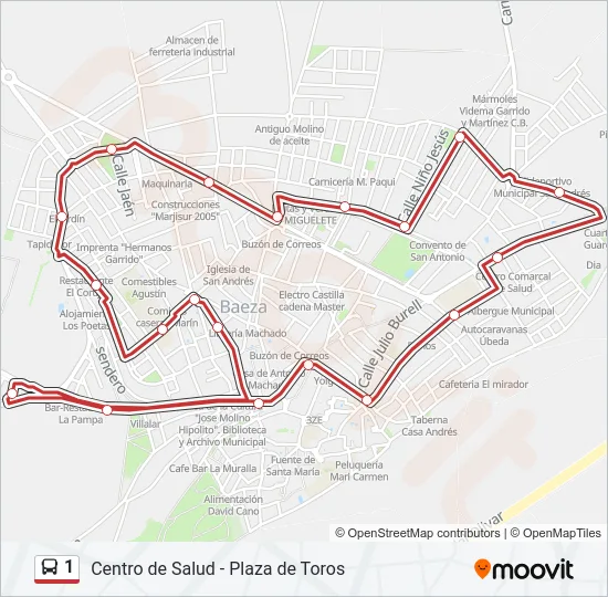 1 Bus Line Map