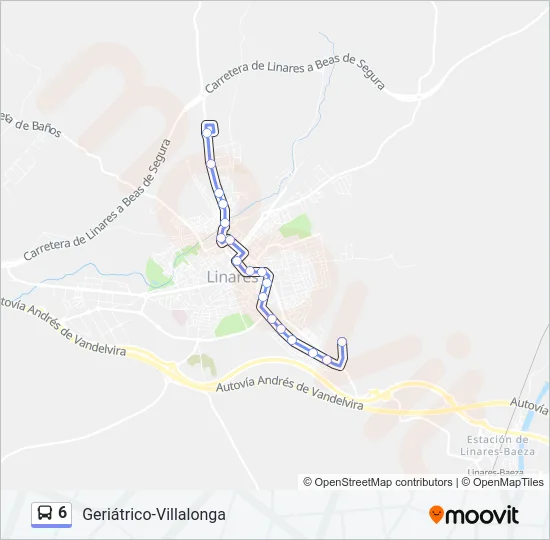 6 bus Mapa de línia