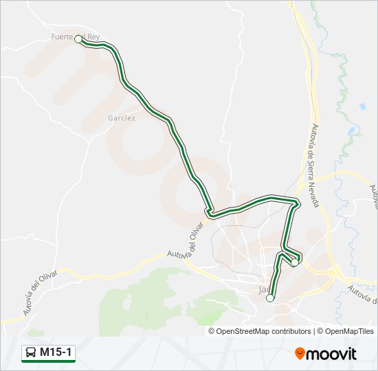 M15-1 bus Mapa de línia