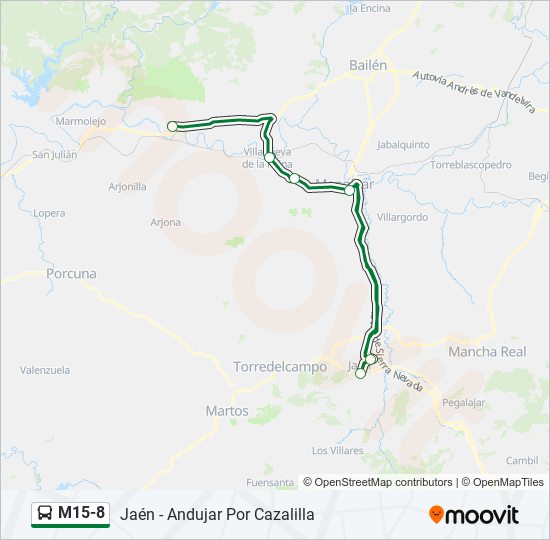 M15-8 bus Mapa de línia