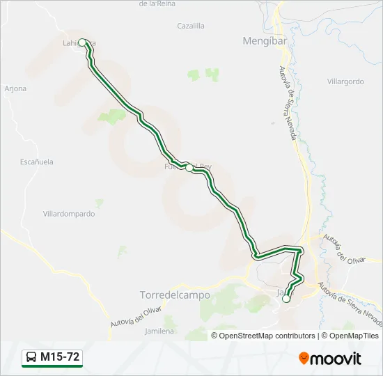 M15-72 Bus Line Map