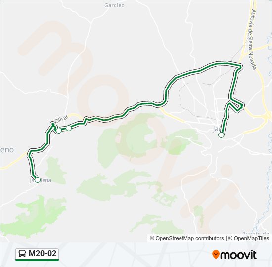 Mapa de M20-02 de autobús