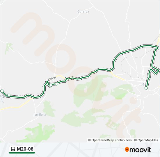 Mapa de M20-08 de autobús