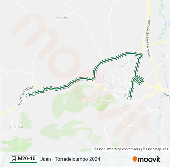 M20-10 Bus Line Map