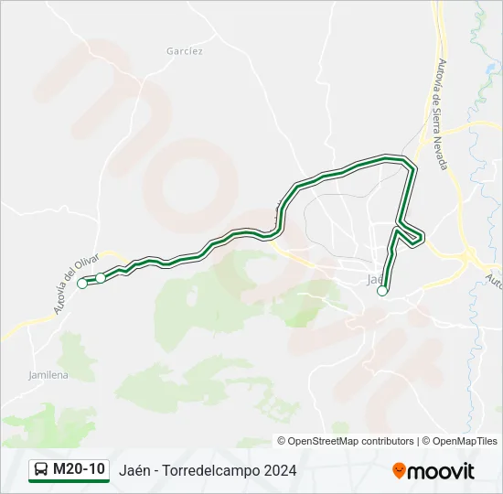 M20-10 Bus Line Map