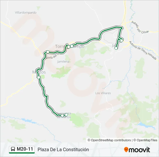 M20-11 Bus Line Map