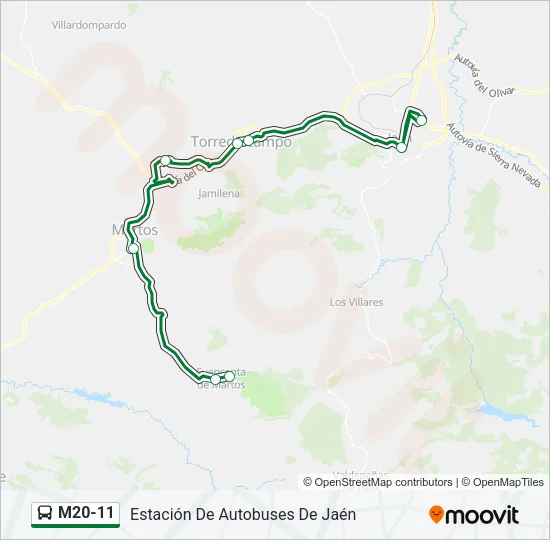 M20-11 Bus Line Map