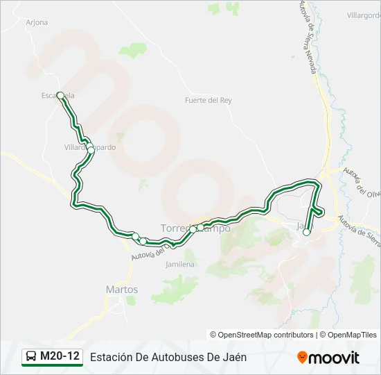 M20-12 Bus Line Map