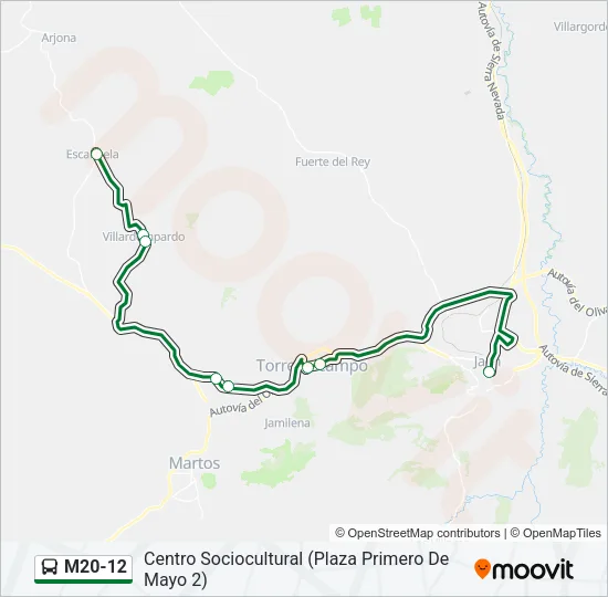 M20-12 Bus Line Map