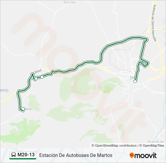M20-13 Bus Line Map