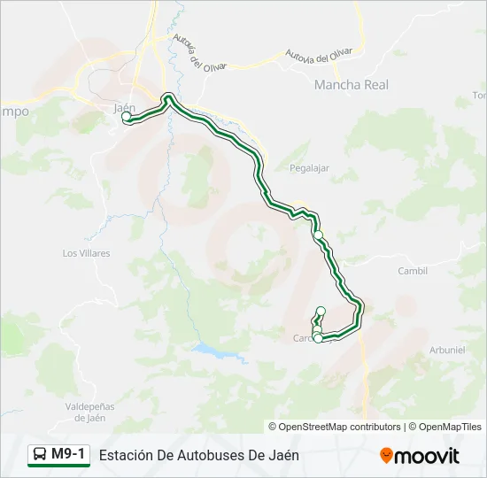 M9-1 Bus Line Map