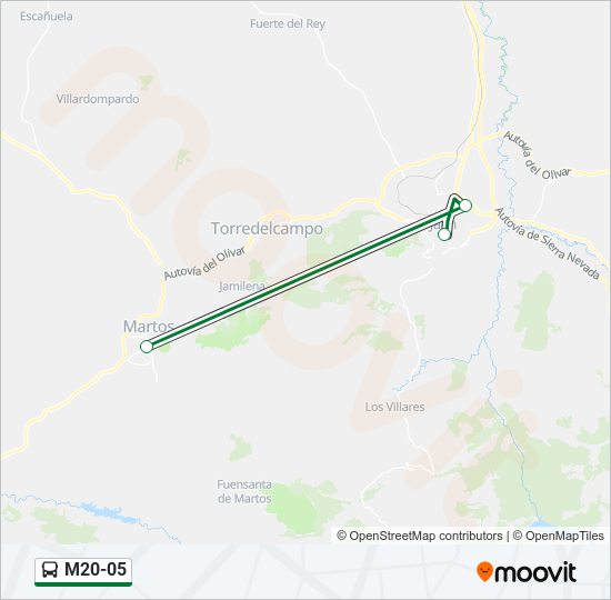 Mapa de M20-05 de autobús