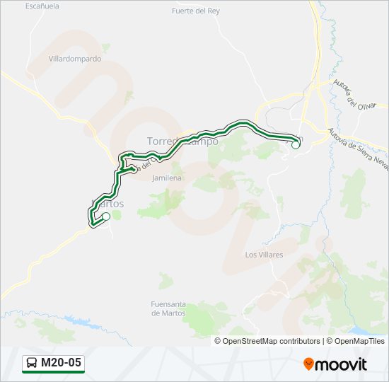 Mapa de M20-05 de autobús