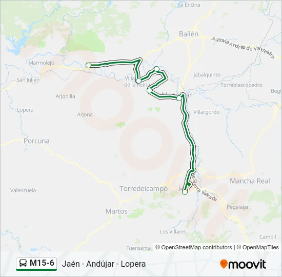 M15-6 Bus Line Map