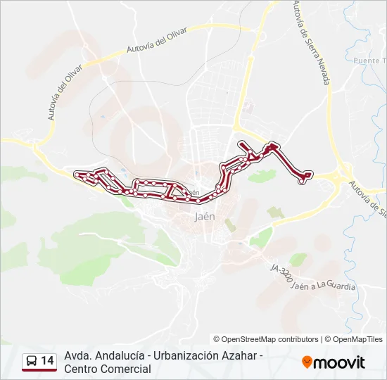 14 Bus Line Map