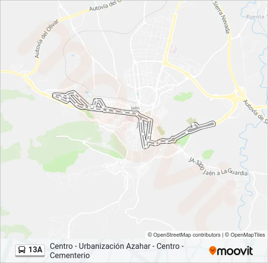 13A Bus Line Map