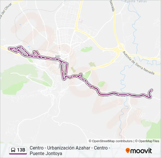 13B Bus Line Map