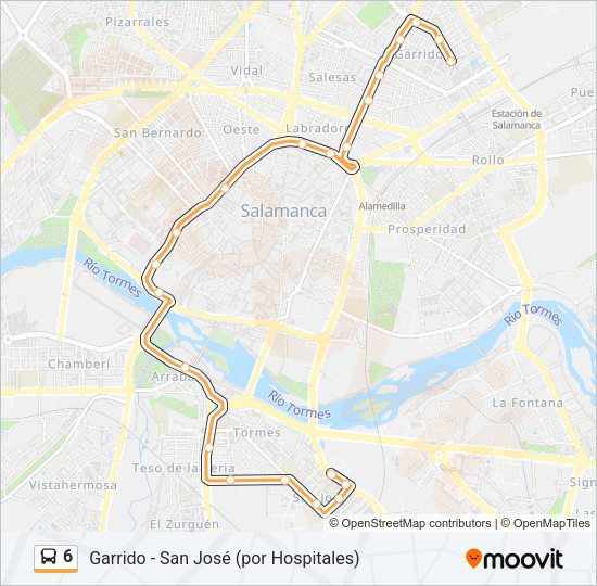 Mapa de 6 de autobús