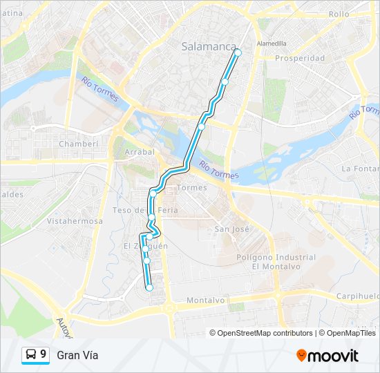 Mapa de 9 de autobús