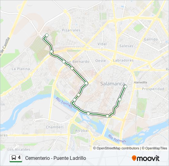 Mapa de 4 de autobús