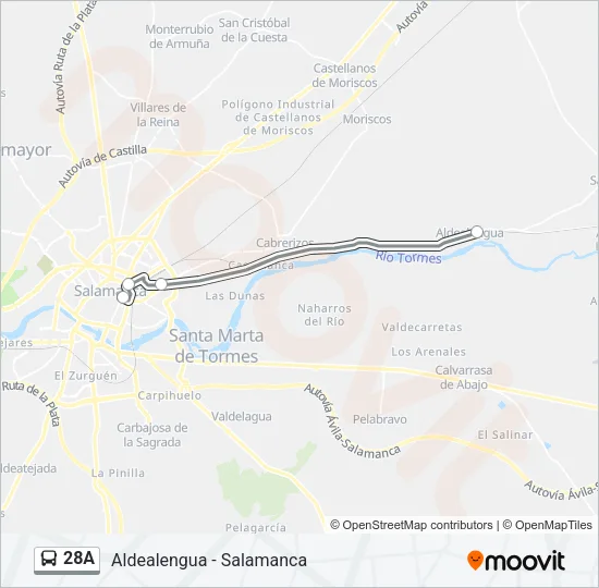 28A Bus Line Map
