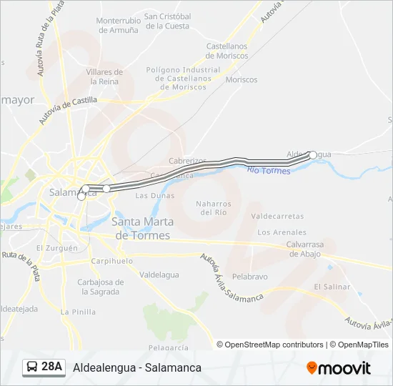 28A Bus Line Map