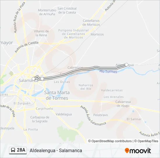 28A Bus Line Map