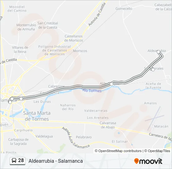 28 Bus Line Map