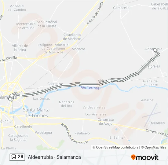 28 Bus Line Map