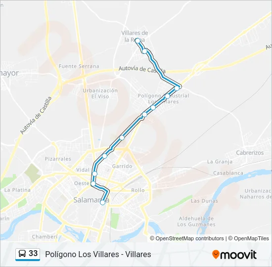 33 Bus Line Map