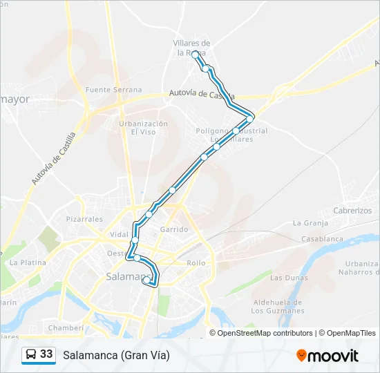 33 Bus Line Map