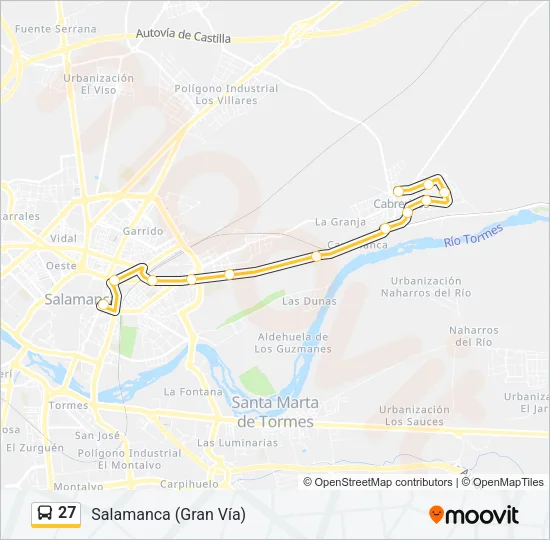 27 Bus Line Map