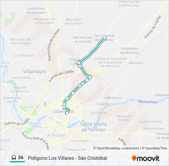 36 Bus Line Map