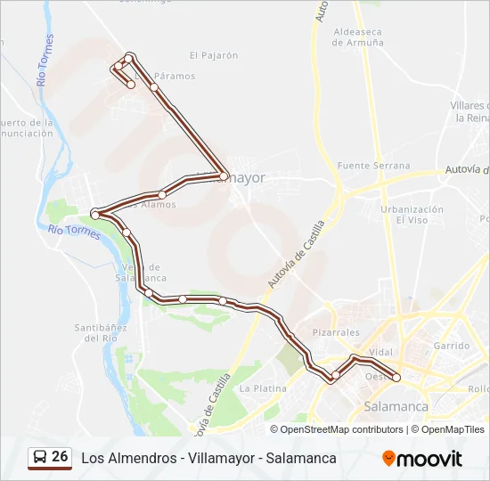 26 Bus Line Map
