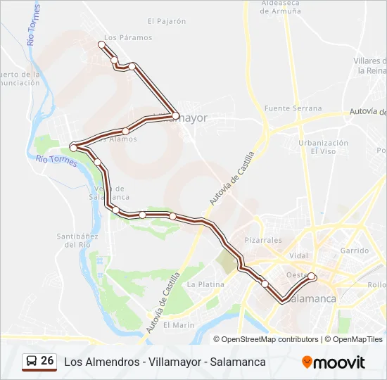 26 Bus Line Map