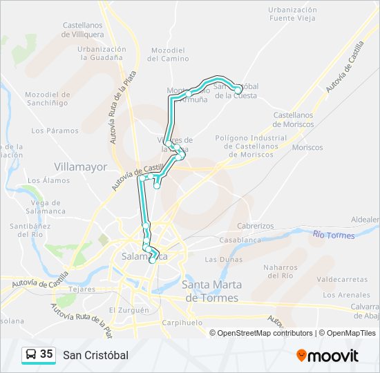 35 bus Line Map