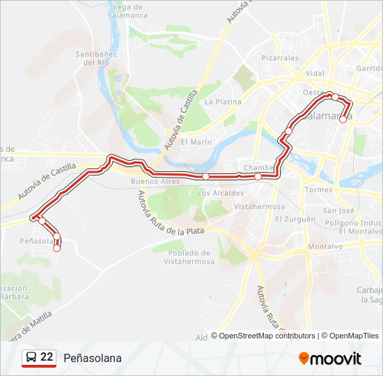 22 Bus Line Map