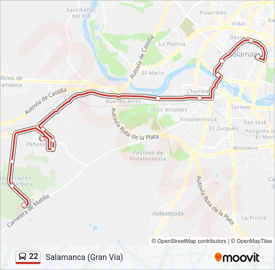 22 Bus Line Map