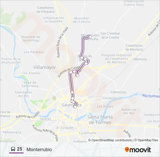 25 Bus Line Map