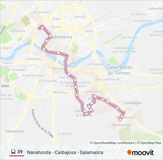 39 Bus Line Map