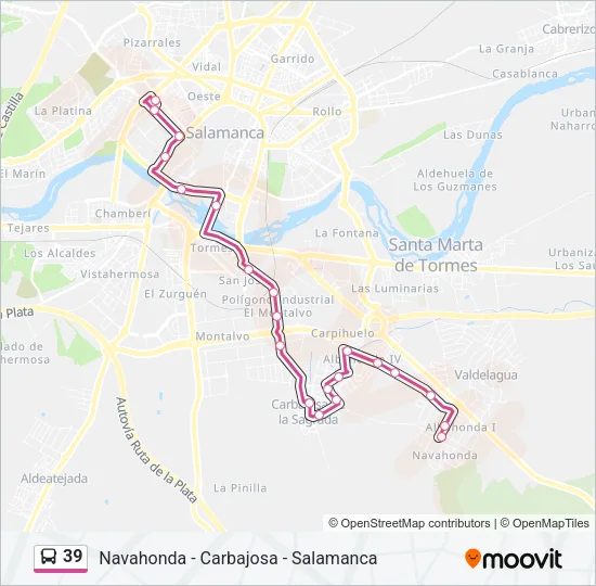 39 Bus Line Map