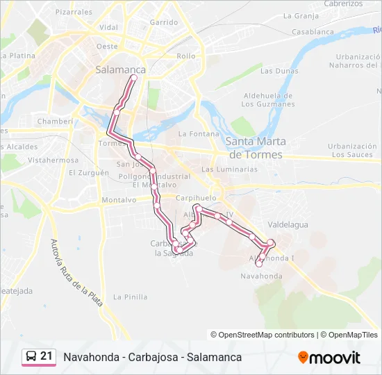 21 Bus Line Map
